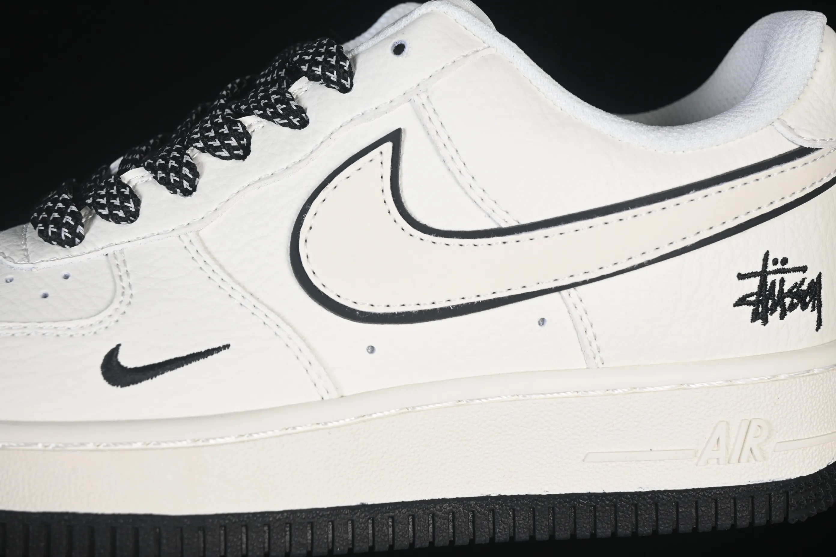 All categories Nk Air Force 1 Air Force series Nk Air Force 1 Low Air Force low-top Nike Air Force 1'07 Low Stusi co-branded beige black bottom Air Force 1 low-top casual sneakers CS5288-046